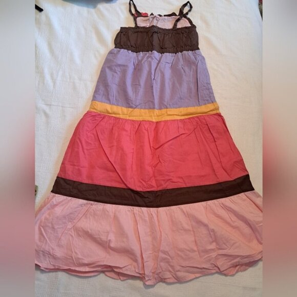 Gymboree girls size 9 Glamour Safari line color block maxi dress, EUC - Picture 3 of 5